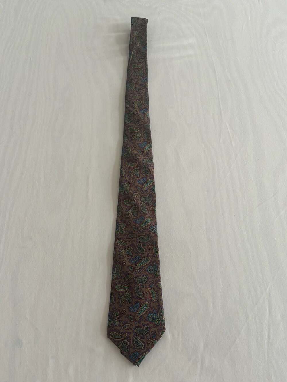 Jean Pierre Milano Brown Paisley Pure Silk Necktie